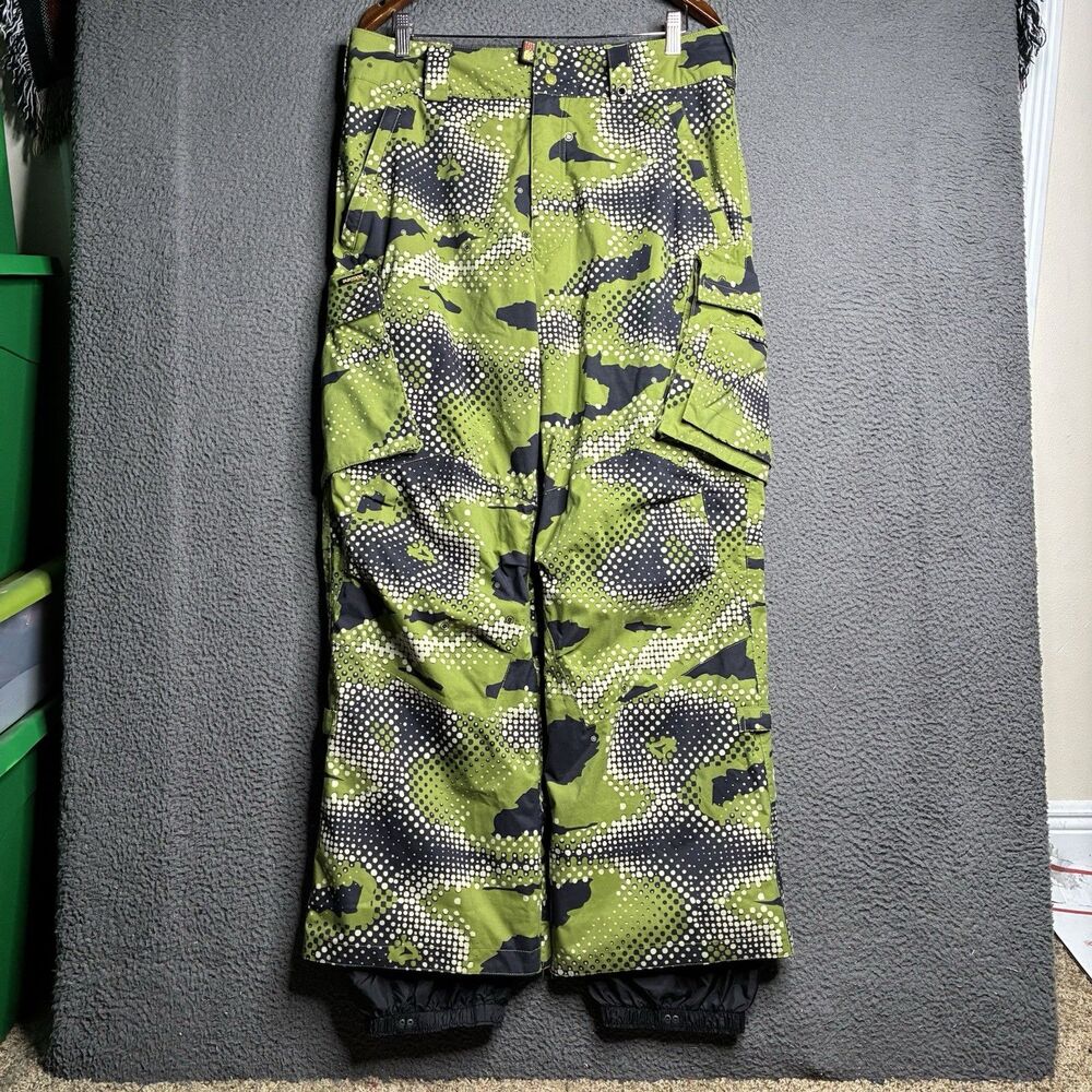 Burton Snow Pants Mens Large Snowboard Camo Cargo Ski Lined Activewear Medium